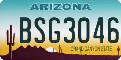 AZ license plate BSG3046