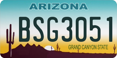AZ license plate BSG3051