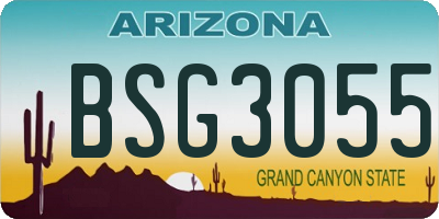 AZ license plate BSG3055