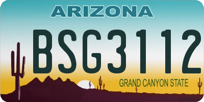 AZ license plate BSG3112