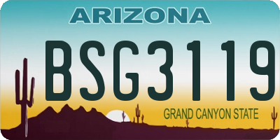 AZ license plate BSG3119