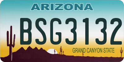 AZ license plate BSG3132