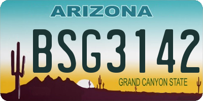 AZ license plate BSG3142
