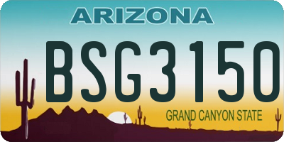 AZ license plate BSG3150