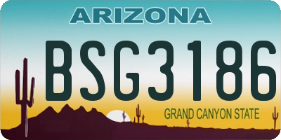 AZ license plate BSG3186