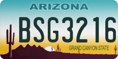 AZ license plate BSG3216