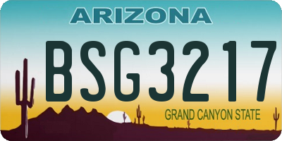 AZ license plate BSG3217