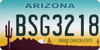AZ license plate BSG3218