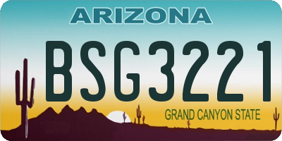AZ license plate BSG3221