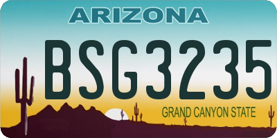 AZ license plate BSG3235