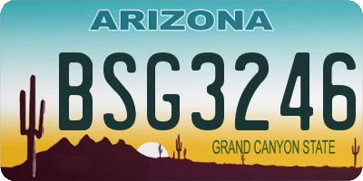 AZ license plate BSG3246