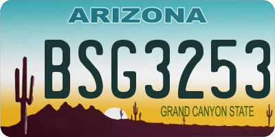 AZ license plate BSG3253