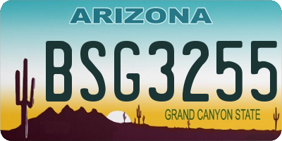 AZ license plate BSG3255