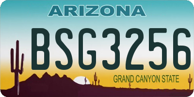 AZ license plate BSG3256