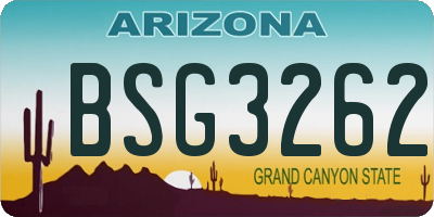 AZ license plate BSG3262