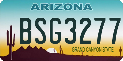 AZ license plate BSG3277