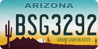 AZ license plate BSG3292