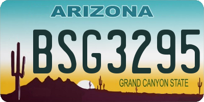 AZ license plate BSG3295