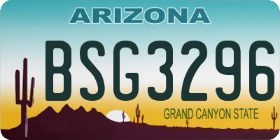 AZ license plate BSG3296