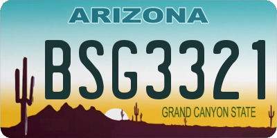 AZ license plate BSG3321