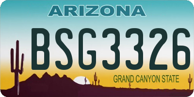 AZ license plate BSG3326