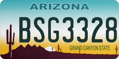 AZ license plate BSG3328