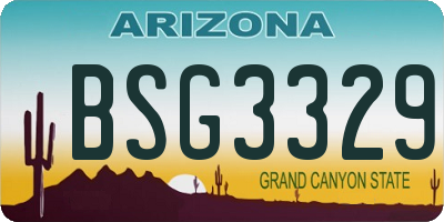 AZ license plate BSG3329