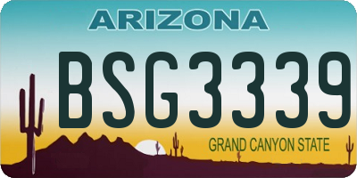 AZ license plate BSG3339