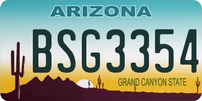 AZ license plate BSG3354