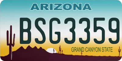 AZ license plate BSG3359