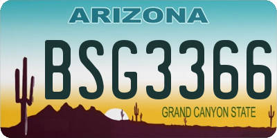 AZ license plate BSG3366
