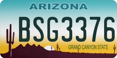 AZ license plate BSG3376
