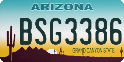 AZ license plate BSG3386