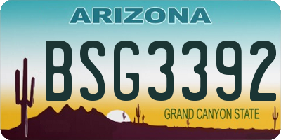 AZ license plate BSG3392