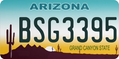 AZ license plate BSG3395