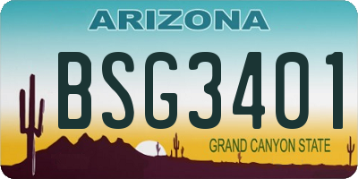 AZ license plate BSG3401
