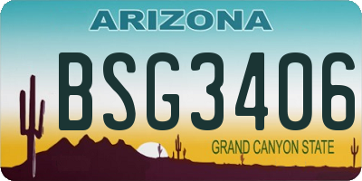 AZ license plate BSG3406