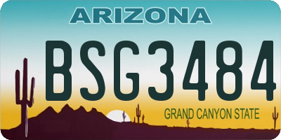 AZ license plate BSG3484