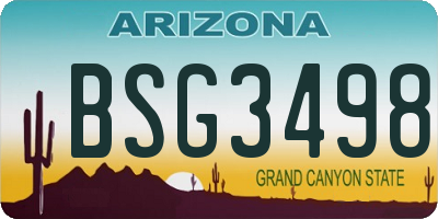 AZ license plate BSG3498