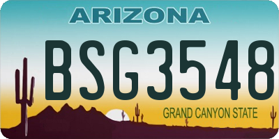 AZ license plate BSG3548