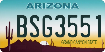 AZ license plate BSG3551