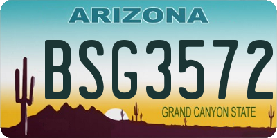 AZ license plate BSG3572