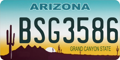 AZ license plate BSG3586