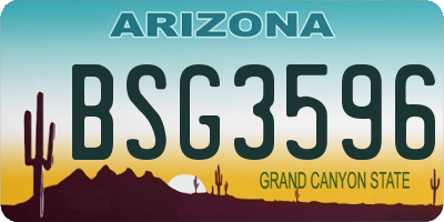 AZ license plate BSG3596
