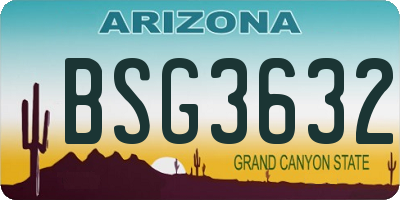 AZ license plate BSG3632