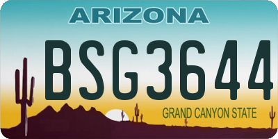 AZ license plate BSG3644