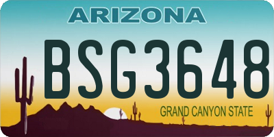 AZ license plate BSG3648