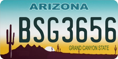 AZ license plate BSG3656