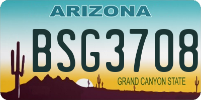 AZ license plate BSG3708