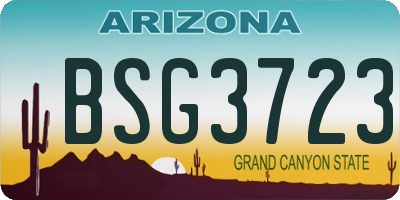 AZ license plate BSG3723